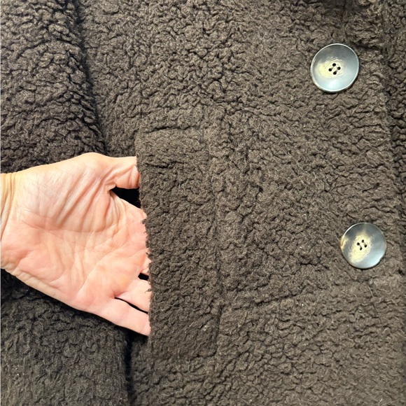 ZARA BASIC - Dark Brown Teddy Coat - Picture 5 of 10